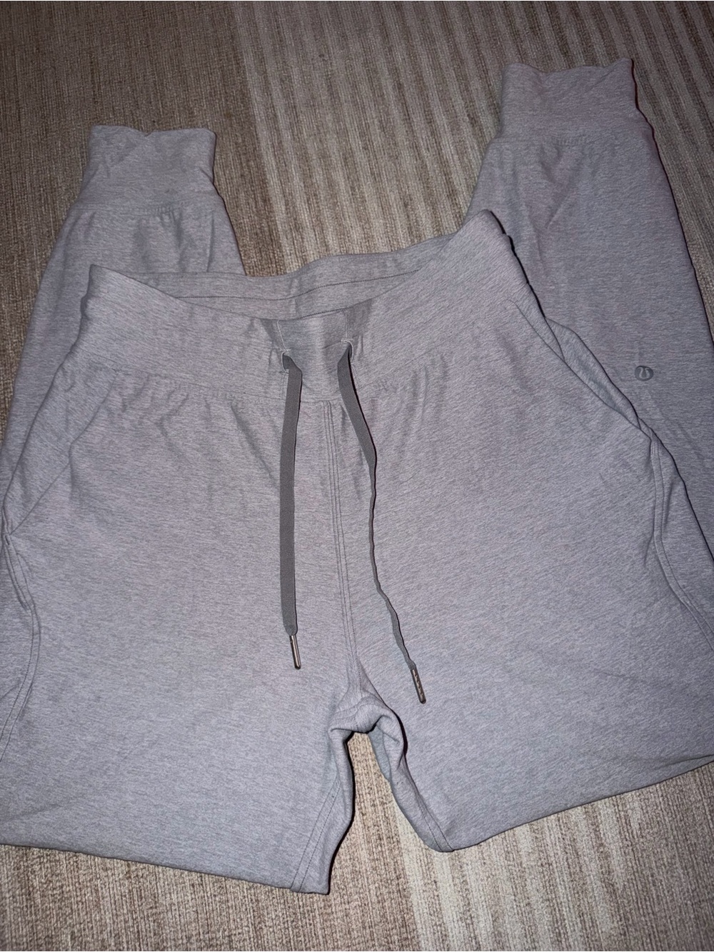 lululemon athletica Light Gray Athletic Joggers with Drawstring